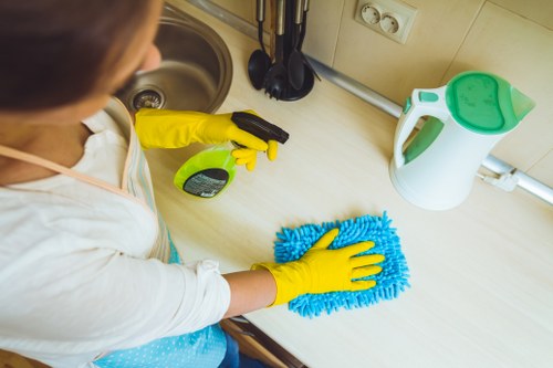 Professional deep cleaning service in a Chelsea home kitchen