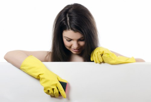 Local cleaners working in a Chelsea apartment building