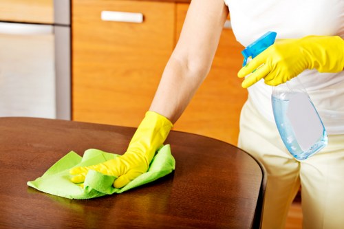 Wet floor caution during carpet cleaning with controlled equipment use